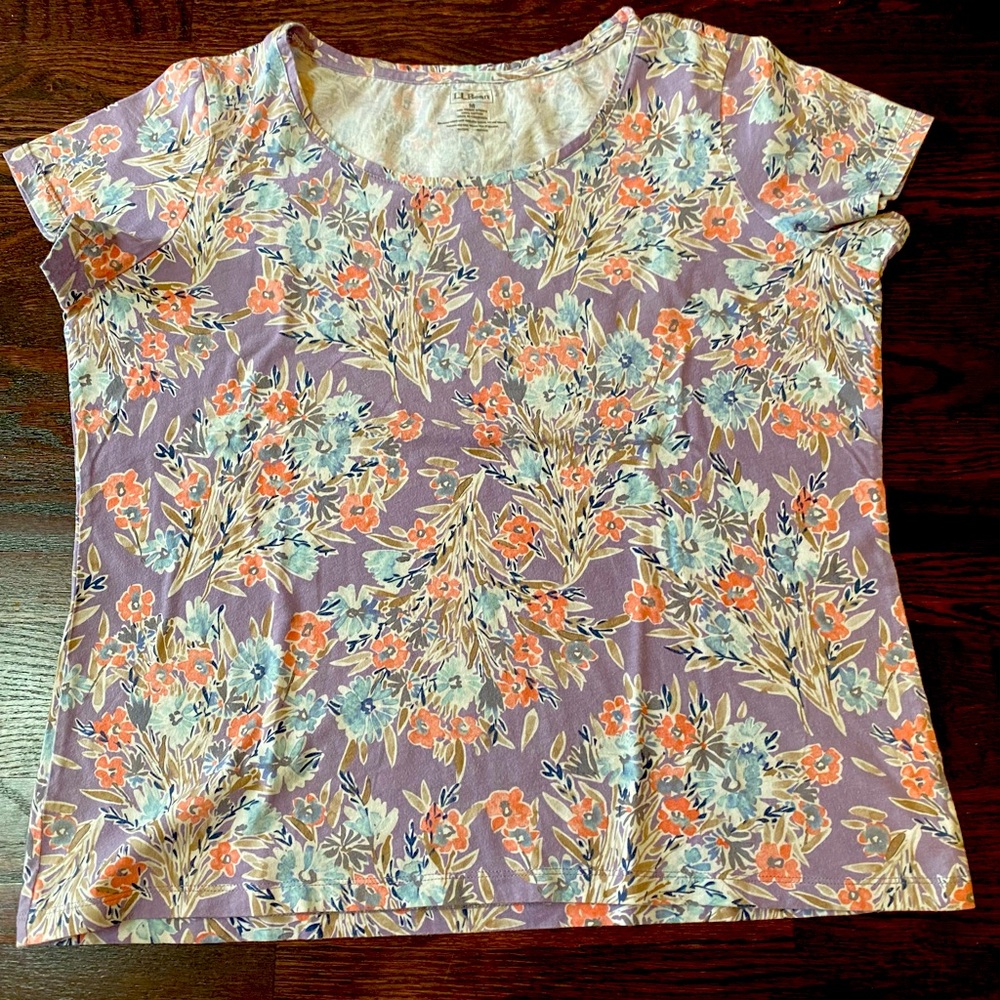 Floral T-shirt LLBean Womens Medium